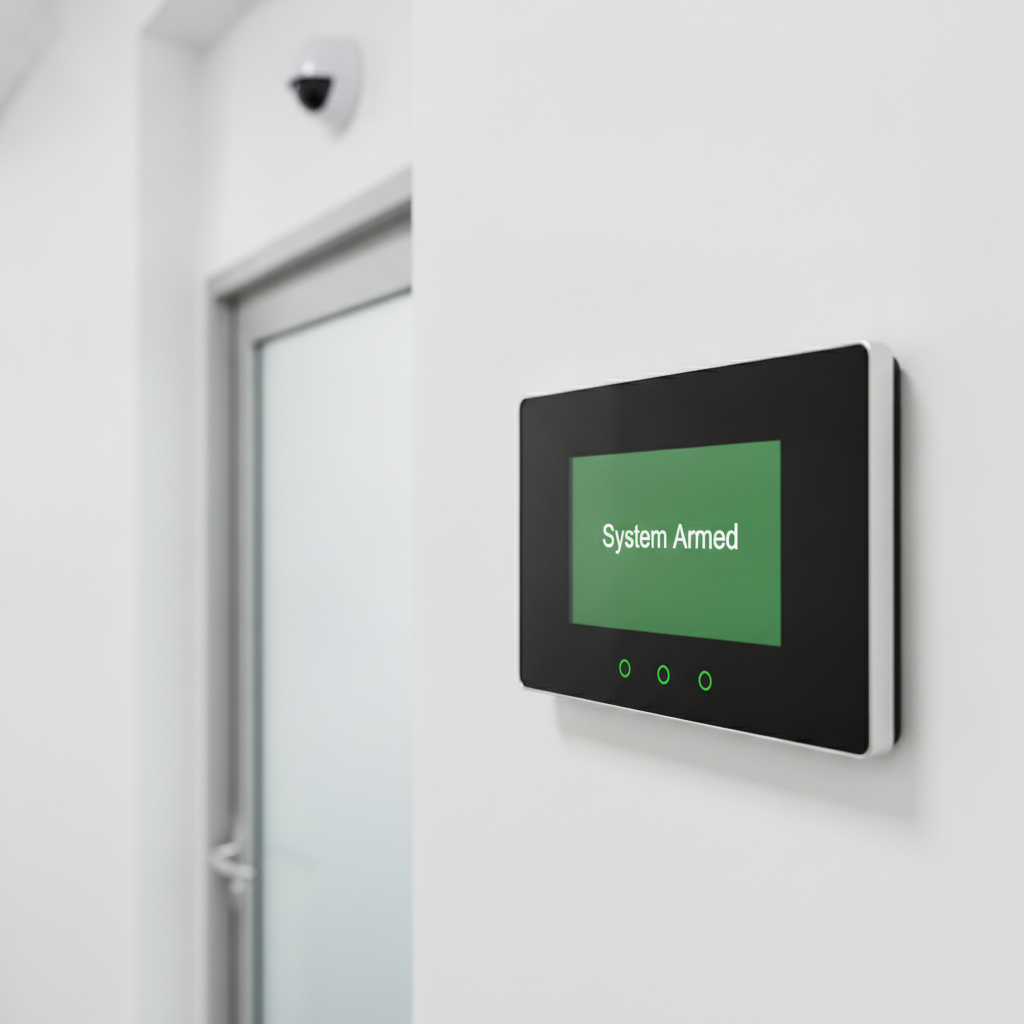 Intelligent alarm system panel for robust threat detection and rapid response in a commercial setting.